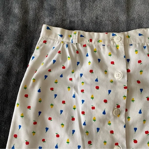 Vintage Button Down Fruit Skirt - Picture 2 of 3